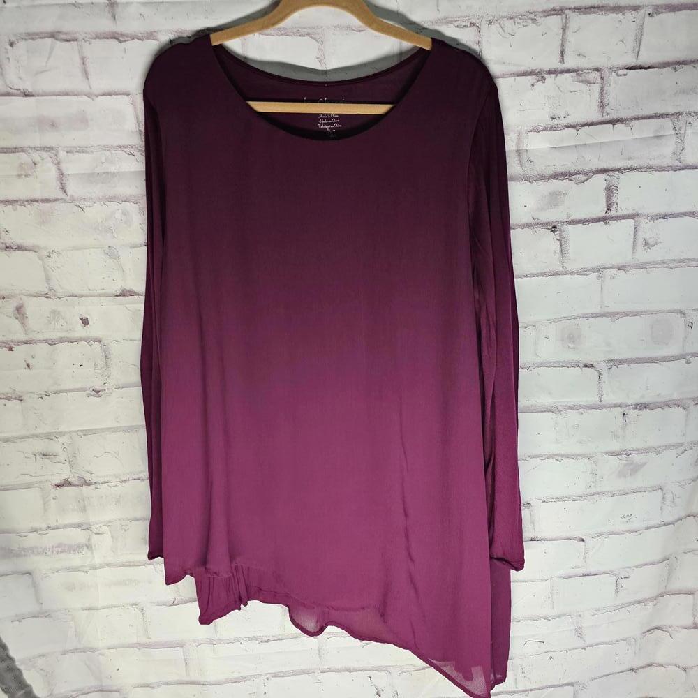 Chicos Burgundy Dressy Top Size 3.